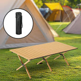 Maxbell Camping Folding Table Compact Foldable Picnic Table for Hiking Beach Kitchen wood color