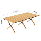 Maxbell Camping Folding Table Compact Foldable Picnic Table for Hiking Beach Kitchen wood color