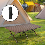 Maxbell Camping Folding Table Compact Foldable Picnic Table for Hiking Beach Kitchen walnut color
