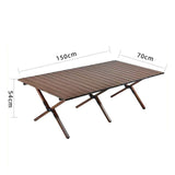 Maxbell Camping Folding Table Compact Foldable Picnic Table for Hiking Beach Kitchen walnut color