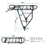 Maxbell Rear Bicycle Rack Pannier Rack Tailstock Load Bearing 24.9kg Bike Cargo Rack