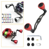 Maxbell Reel Handle Universal Rotatable Sturdy Handle Grip for Seaside Lakeside Boat Red