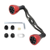 Maxbell Reel Handle Universal Rotatable Sturdy Handle Grip for Seaside Lakeside Boat Red