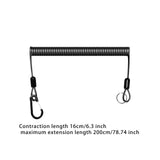 Maxbell Fishing Lanyard Wire Spring Cord Strap Retractable Safety Spring Coiled Rope Stretched 200cm