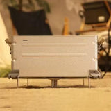 Maxbell 2xFoldable Cooler Stand Sturdy Foldable Stand Rack for Barbecue Cooking Travel Silver