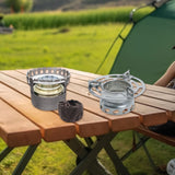 Maxbell Alcohol Furnace Aluminum Alloy Windproof Portable for Travel BBQ Backpacking Gray