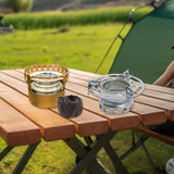 Maxbell Alcohol Furnace Aluminum Alloy Windproof Portable for Travel BBQ Backpacking Yellow
