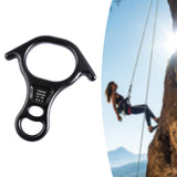 Maxbell 40kN 8 Shape Descender Rappelling Gear for Training Accessory Aluminum Alloy Black