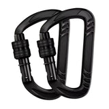 Maxbell Locking Carabiner Clip D Lock for Dog Leash Fishing Traveling Black