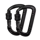 Maxbell Locking Carabiner Clip D Lock for Dog Leash Fishing Traveling Black