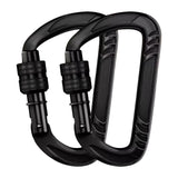 Maxbell Locking Carabiner Clip D Lock for Dog Leash Fishing Traveling Black