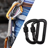 Maxbell Locking Carabiner Clip D Lock for Dog Leash Fishing Traveling Black