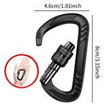 Maxbell Locking Carabiner Clip D Lock for Dog Leash Fishing Traveling Black