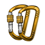 Maxbell Locking Carabiner Clip D Lock for Dog Leash Fishing Traveling Gold