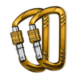 Maxbell Locking Carabiner Clip D Lock for Dog Leash Fishing Traveling Gold