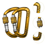 Maxbell Locking Carabiner Clip D Lock for Dog Leash Fishing Traveling Gold