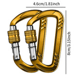 Maxbell Locking Carabiner Clip D Lock for Dog Leash Fishing Traveling Gold