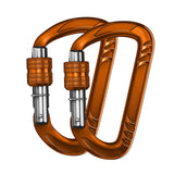 Maxbell Locking Carabiner Clip D Lock for Dog Leash Fishing Traveling Orange