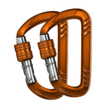 Maxbell Locking Carabiner Clip D Lock for Dog Leash Fishing Traveling Orange