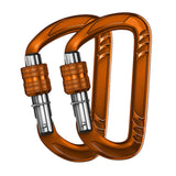 Maxbell Locking Carabiner Clip D Lock for Dog Leash Fishing Traveling Orange