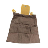Maxbell Outdoor Foraging Bag with Drawstring Belt Bag for Outdoor Foragers Gardeners brown