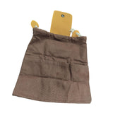 Maxbell Outdoor Foraging Bag with Drawstring Belt Bag for Outdoor Foragers Gardeners brown