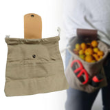 Maxbell Outdoor Foraging Bag with Drawstring Belt Bag for Outdoor Foragers Gardeners gray