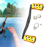 Maxbell Fishing Reel Handle Portable Fishing Gear Double Rocker Arm for Boat Fishing Gold