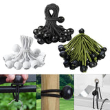 Maxbell 20x Ball Bungee Cords Elastic Practical Bungee Balls for Canopy Shelter Tarp Black