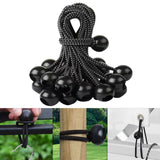 Maxbell 20x Ball Bungee Cords Elastic Practical Bungee Balls for Canopy Shelter Tarp Black