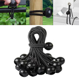 Maxbell 20x Ball Bungee Cords Elastic Practical Bungee Balls for Canopy Shelter Tarp Black