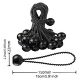 Maxbell 20x Ball Bungee Cords Elastic Practical Bungee Balls for Canopy Shelter Tarp Black