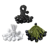 Maxbell 20x Ball Bungee Cords Elastic Practical Bungee Balls for Canopy Shelter Tarp Black