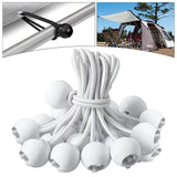 Maxbell 20x Ball Bungee Cords Elastic Practical Bungee Balls for Canopy Shelter Tarp White