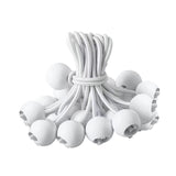 Maxbell 20x Ball Bungee Cords Elastic Practical Bungee Balls for Canopy Shelter Tarp White
