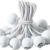 Maxbell 20x Ball Bungee Cords Elastic Practical Bungee Balls for Canopy Shelter Tarp White