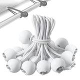Maxbell 20x Ball Bungee Cords Elastic Practical Bungee Balls for Canopy Shelter Tarp White