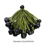 Maxbell 20x Ball Bungee Cords Elastic Practical Bungee Balls for Canopy Shelter Tarp Green