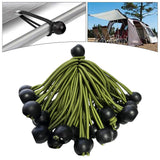 Maxbell 20x Ball Bungee Cords Elastic Practical Bungee Balls for Canopy Shelter Tarp Green