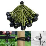 Maxbell 20x Ball Bungee Cords Elastic Practical Bungee Balls for Canopy Shelter Tarp Green