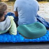 Maxbell Travel Pillow Portable Inflatable Camping Pillow for Home Traveling Airplane Blue