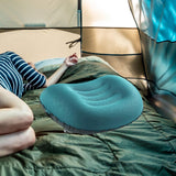 Maxbell Travel Pillow Portable Inflatable Camping Pillow for Home Traveling Airplane Blue