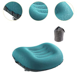 Maxbell Travel Pillow Portable Inflatable Camping Pillow for Home Traveling Airplane Blue