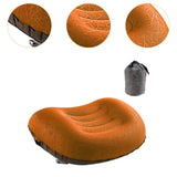 Maxbell Travel Pillow Portable Inflatable Camping Pillow for Home Traveling Airplane Orange