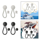2Pcs Shock Cord and Fastener Shock Cord Clips with Knobs for Yacht RV Marine White