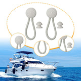 2Pcs Shock Cord and Fastener Shock Cord Clips with Knobs for Yacht RV Marine White