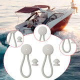 2Pcs Shock Cord and Fastener Shock Cord Clips with Knobs for Yacht RV Marine White