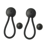 2Pcs Shock Cord and Fastener Shock Cord Clips with Knobs for Yacht RV Marine black