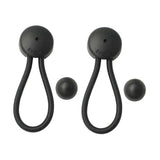 2Pcs Shock Cord and Fastener Shock Cord Clips with Knobs for Yacht RV Marine black