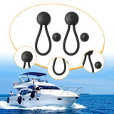 2Pcs Shock Cord and Fastener Shock Cord Clips with Knobs for Yacht RV Marine black